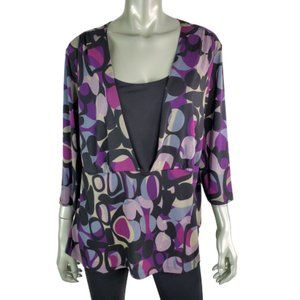 Briggs New York Womens Purple Top Plus Size 2X